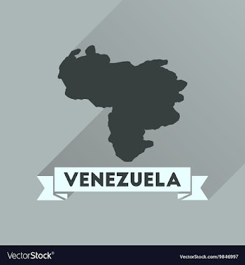 Flat icon with long shadow map of Venezuela vector image