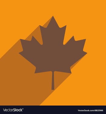 Flat icon with long shadow Maple Leaf vector image