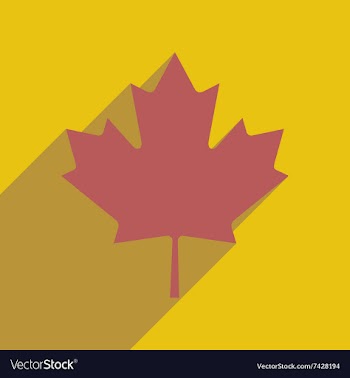 Flat icon with long shadow Maple Leaf vector image