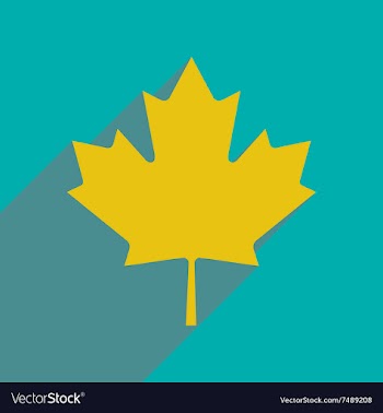 Flat icon with long shadow Maple Leaf vector image