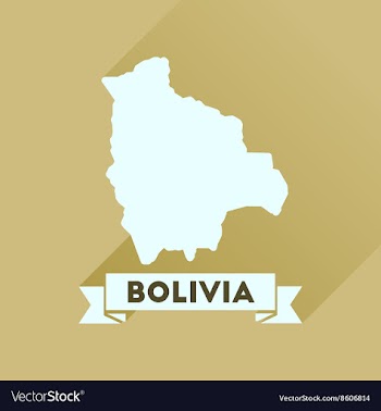 Flat icon with long shadow maps of Bolivia vector image