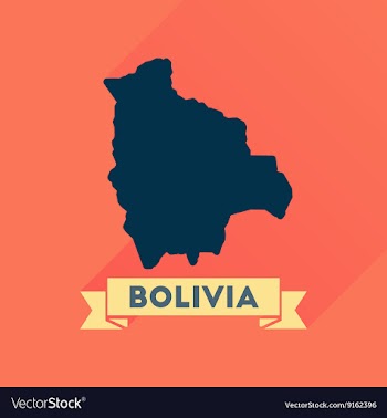 Flat icon with long shadow maps of Bolivia vector image