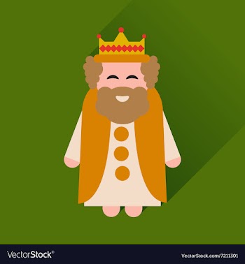 Flat icon with long shadow medieval king vector image