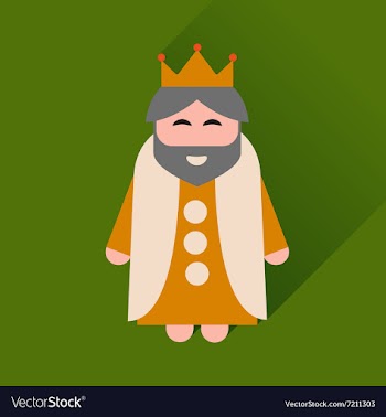 Flat icon with long shadow medieval king vector image