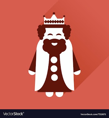 Flat icon with long shadow medieval king vector image