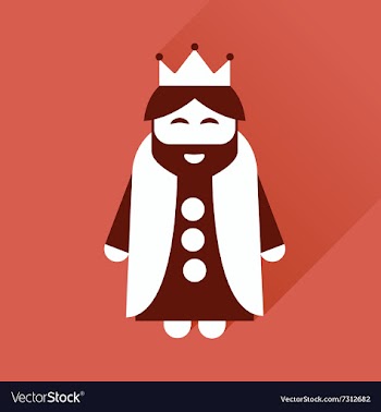 Flat icon with long shadow medieval king vector image
