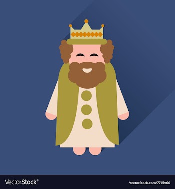 Flat icon with long shadow medieval king vector image