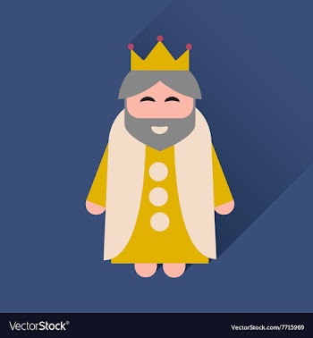 Flat icon with long shadow medieval king vector image