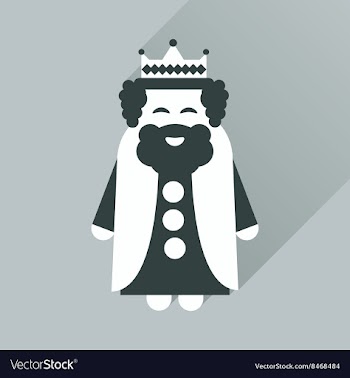 Flat icon with long shadow medieval king vector image
