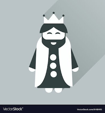 Flat icon with long shadow medieval king vector image