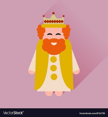 Flat icon with long shadow medieval king vector image