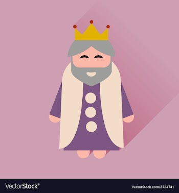 Flat icon with long shadow medieval king vector image
