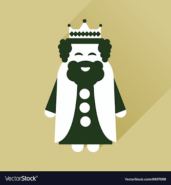 Flat icon with long shadow medieval king vector image