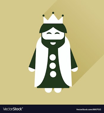 Flat icon with long shadow medieval king vector image