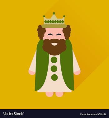 Flat icon with long shadow medieval king vector image