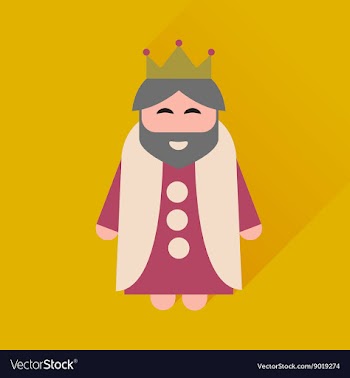 Flat icon with long shadow medieval king vector image