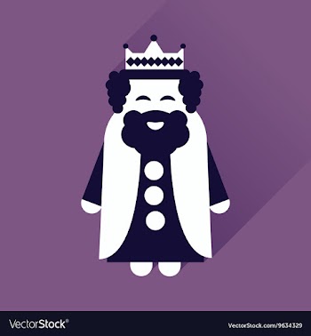 Flat icon with long shadow medieval king vector image