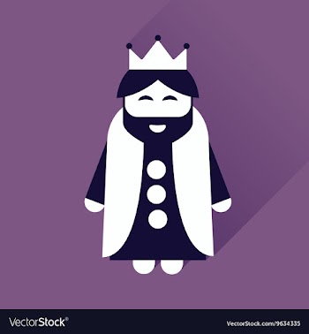 Flat icon with long shadow medieval king vector image