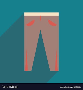 Flat icon with long shadow Men Pants vector image
