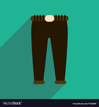 Flat icon with long shadow Men Pants vector image