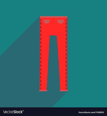 Flat icon with long shadow men pants vector image