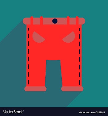 Flat icon with long shadow men pants vector image