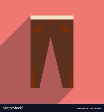 Flat icon with long shadow Men Pants vector image