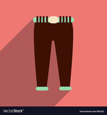 Flat icon with long shadow Men Pants vector image