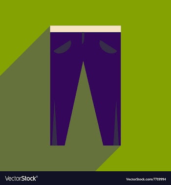 Flat icon with long shadow Men Pants vector image