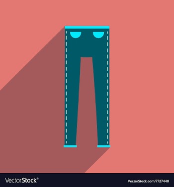 Flat icon with long shadow men pants vector image