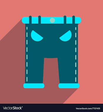 Flat icon with long shadow men pants vector image