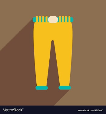 Flat icon with long shadow Men Pants vector image