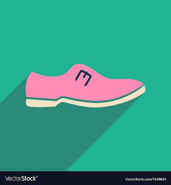 Flat icon with long shadow men shoes vector image