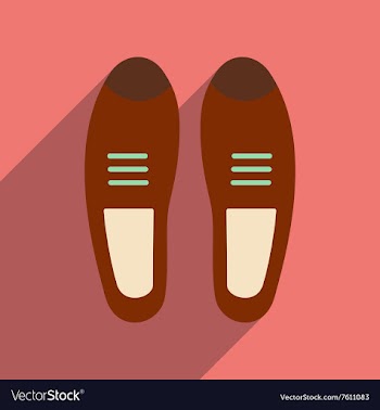Flat icon with long shadow men shoes vector image