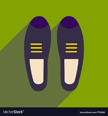 Flat icon with long shadow men shoes vector image
