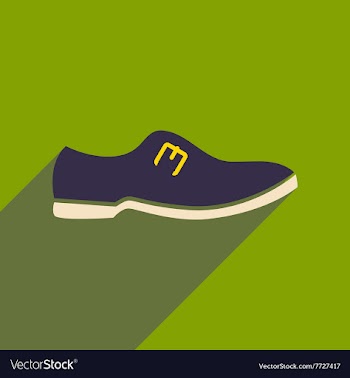 Flat icon with long shadow men shoes vector image
