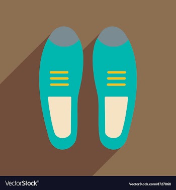 Flat icon with long shadow men shoes vector image