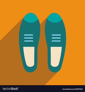 Flat icon with long shadow men shoes vector image