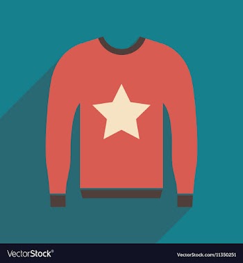 Flat icon with long shadow Men Sweater vector image