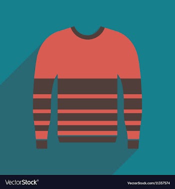 Flat icon with long shadow Men Sweater vector image