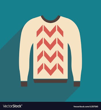 Flat icon with long shadow Men Sweater vector image
