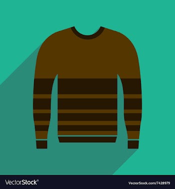 Flat icon with long shadow Men Sweater vector image
