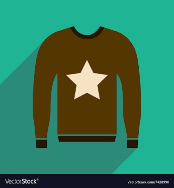 Flat icon with long shadow Men Sweater vector image