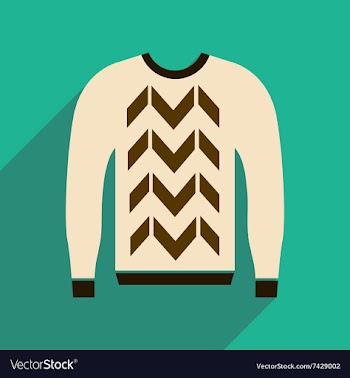 Flat icon with long shadow Men Sweater vector image