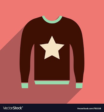 Flat icon with long shadow Men Sweater vector image
