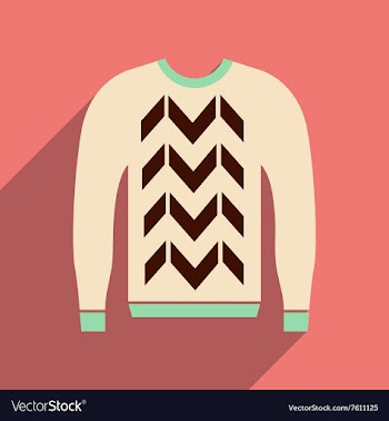 Flat icon with long shadow Men Sweater vector image