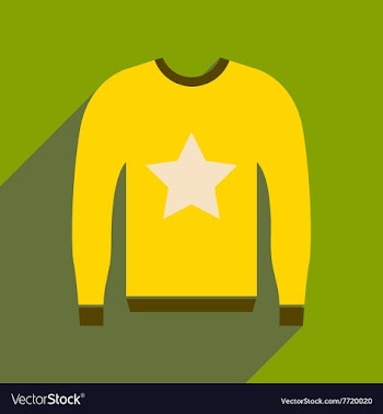 Flat icon with long shadow Men Sweater vector image