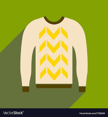 Flat icon with long shadow Men Sweater vector image