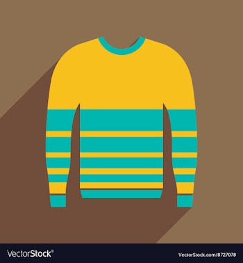 Flat icon with long shadow Men Sweater vector image