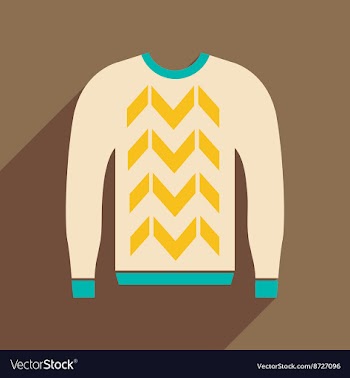 Flat icon with long shadow Men Sweater vector image